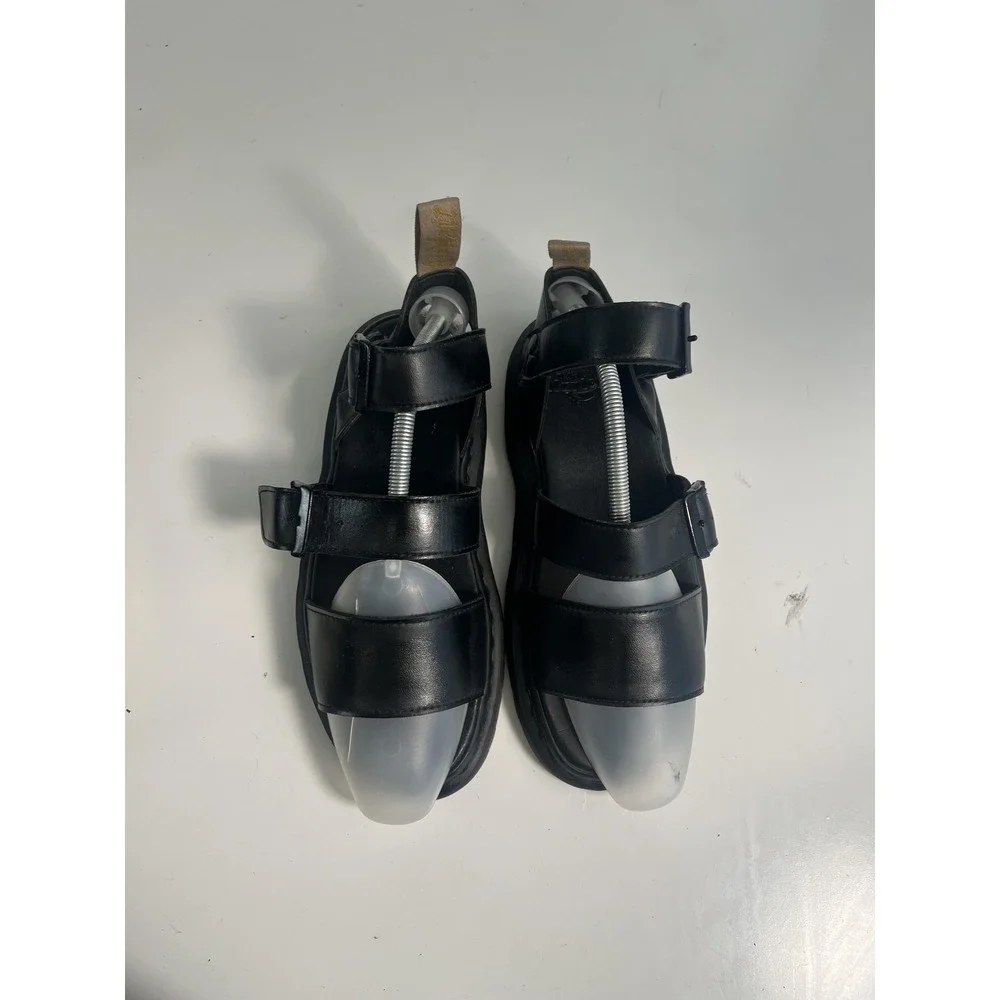 Dr. Martens Vegan Gryphon Shoes Mens Size 8 Black Strappy Sandals Buckle